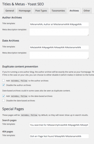 Yoast WordPress SEO Tutorial Settings
