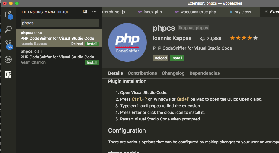 phpcs-visual-code