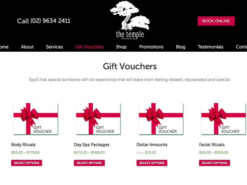 Temple Gift Vouchers