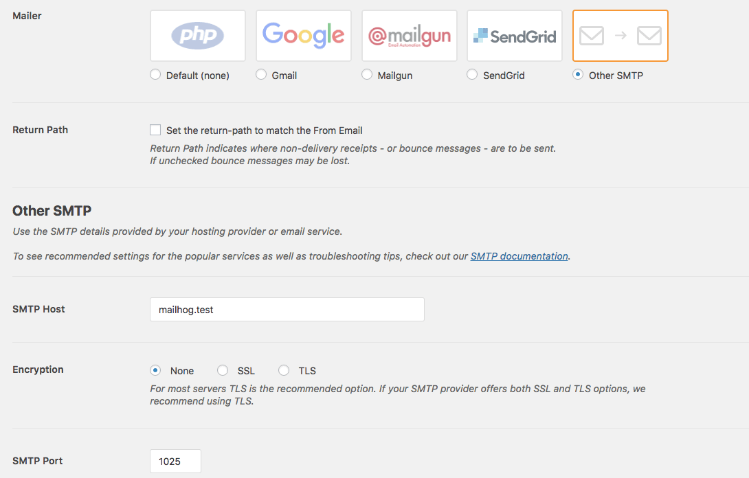 Wordpress Smtp Host Setup