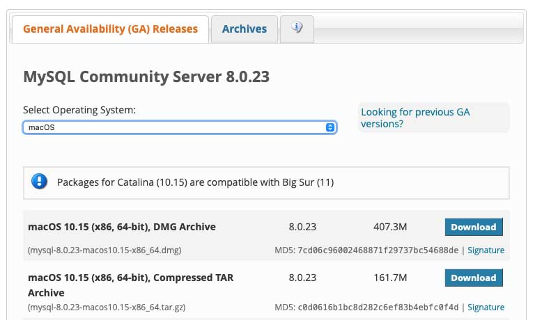 Macos Mysql Download