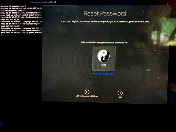 reset password macos