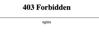 Nginx 403 Forbidden